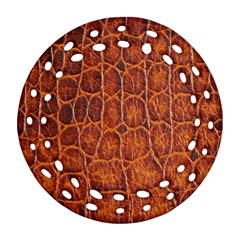 Crocodile Skin Texture Round Filigree Ornament (two Sides)