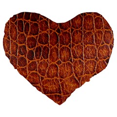 Crocodile Skin Texture Large 19  Premium Heart Shape Cushions