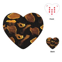 Gold Snake Skin Playing Cards (heart)  by BangZart
