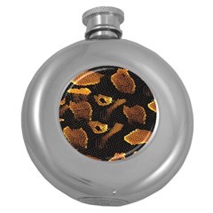 Gold Snake Skin Round Hip Flask (5 Oz)