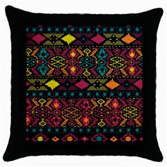 Bohemian Patterns Tribal Throw Pillow Case (black)