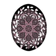 Ornate Mandala Oval Filigree Ornament (two Sides)