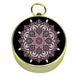 Ornate mandala Gold Compasses Front