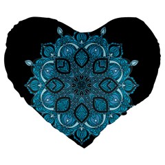 Ornate Mandala Large 19  Premium Heart Shape Cushions