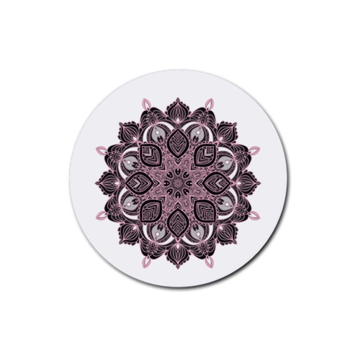 Ornate mandala Rubber Coaster (Round) 