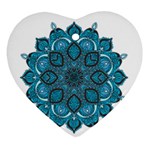 Ornate mandala Heart Ornament (Two Sides) Back