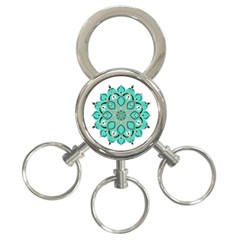 Ornate mandala 3-Ring Key Chains