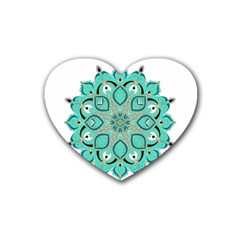 Ornate mandala Rubber Coaster (Heart) 