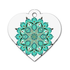 Ornate Mandala Dog Tag Heart (one Side) by Valentinaart