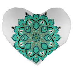 Ornate mandala Large 19  Premium Heart Shape Cushions