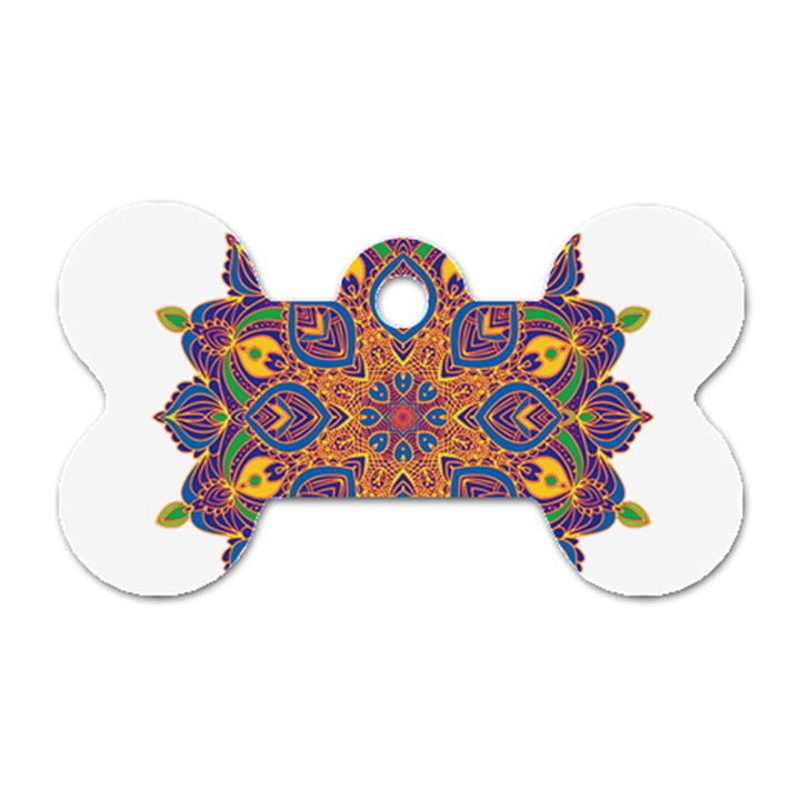 Ornate mandala Dog Tag Bone (Two Sides)