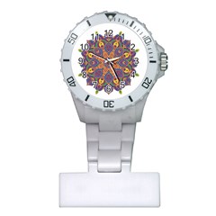 Ornate Mandala Plastic Nurses Watch by Valentinaart