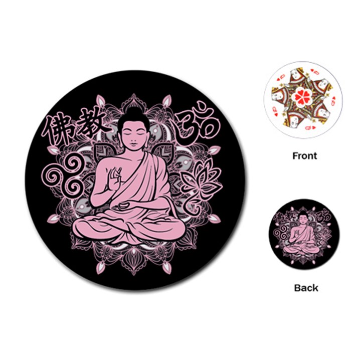 Ornate Buddha Playing Cards (Round) 