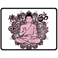 Ornate Buddha Double Sided Fleece Blanket (large)  by Valentinaart