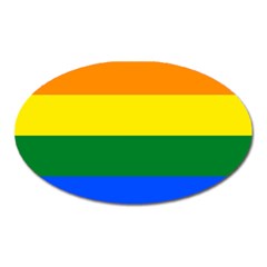 Pride Rainbow Flag Oval Magnet by Valentinaart
