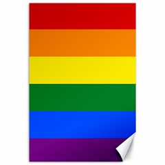 Pride Rainbow Flag Canvas 24  X 36  by Valentinaart