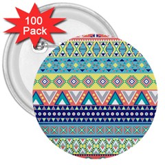 Tribal Print 3  Buttons (100 Pack)  by BangZart