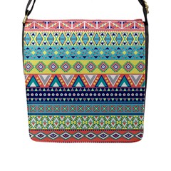 Tribal Print Flap Messenger Bag (l) 