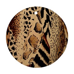 Animal Fabric Patterns Round Ornament (two Sides) by BangZart