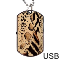 Animal Fabric Patterns Dog Tag Usb Flash (two Sides) by BangZart