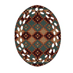 Knitted Pattern Oval Filigree Ornament (two Sides)