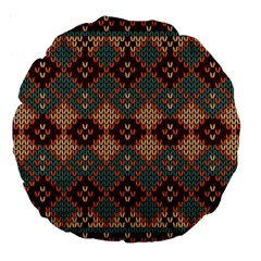 Knitted Pattern Large 18  Premium Round Cushions by BangZart