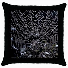 Spider Web Wallpaper 14 Throw Pillow Case (black) by BangZart