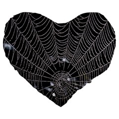 Spider Web Wallpaper 14 Large 19  Premium Heart Shape Cushions by BangZart