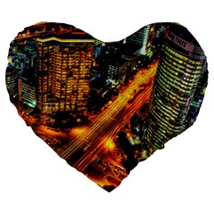 Hdri City Large 19  Premium Heart Shape Cushions