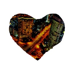 Hdri City Standard 16  Premium Flano Heart Shape Cushions