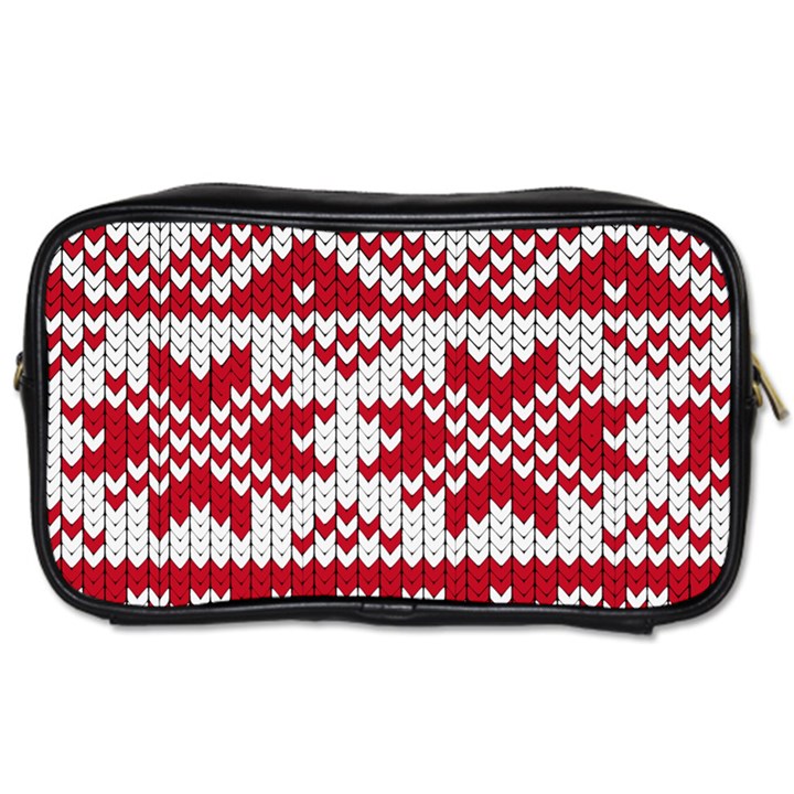 Crimson Knitting Pattern Background Vector Toiletries Bags 2-Side