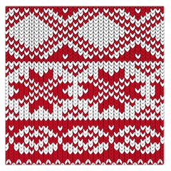 Crimson Knitting Pattern Background Vector Large Satin Scarf (square)