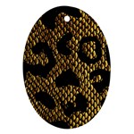 Metallic Snake Skin Pattern Oval Ornament (Two Sides) Front