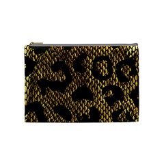 Metallic Snake Skin Pattern Cosmetic Bag (medium)  by BangZart