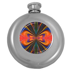 Casanova Abstract Art Colors Cool Druffix Flower Freaky Trippy Round Hip Flask (5 Oz) by BangZart
