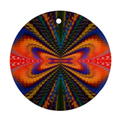 Casanova Abstract Art Colors Cool Druffix Flower Freaky Trippy Round Ornament (two Sides) by BangZart