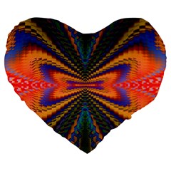 Casanova Abstract Art Colors Cool Druffix Flower Freaky Trippy Large 19  Premium Heart Shape Cushions by BangZart