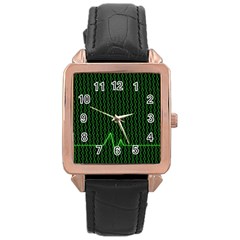 01 Numbers Rose Gold Leather Watch  by BangZart
