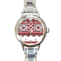 Consecutive Knitting Patterns Vector Round Italian Charm Watch