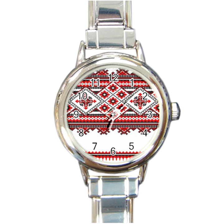 Consecutive Knitting Patterns Vector Round Italian Charm Watch