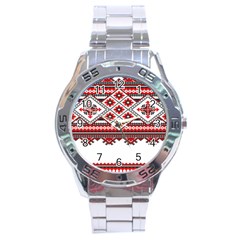 Consecutive Knitting Patterns Vector Stainless Steel Analogue Watch by BangZart