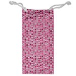 Abstract Pink Squares Jewelry Bag Front