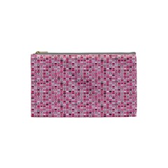 Abstract Pink Squares Cosmetic Bag (small)  by BangZart