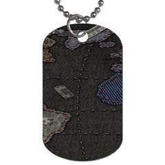 World Map Dog Tag (one Side)