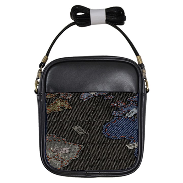 World Map Girls Sling Bags