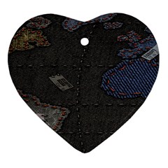 World Map Ornament (heart) by BangZart