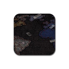 World Map Rubber Coaster (square) 