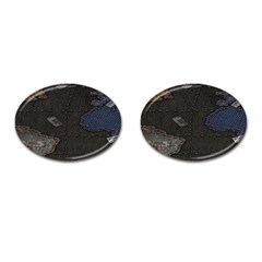 World Map Cufflinks (oval)