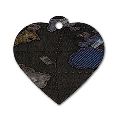 World Map Dog Tag Heart (one Side) by BangZart