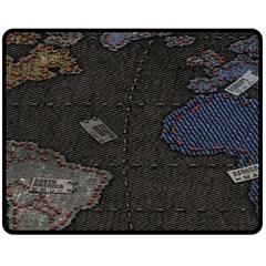 World Map Double Sided Fleece Blanket (medium)  by BangZart